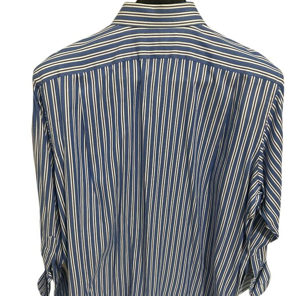 Paul Stuart Button Up Long Sleeve Stiped Shirt Mens Size XXL 18-34 Cotto… - Picture 6 of 6